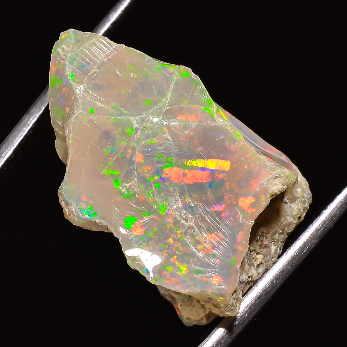 100% Natural Welo Fire Ethiopian Opal Rough Loose Gemstone 22X18X13 MM 22.5 Cts. Sunkarton