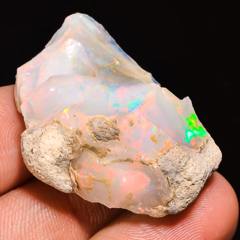 100% Natural Welo Fire Ethiopian Opal Rough Loose Gemstone 32X24X15 MM 42.5 Cts. Sunkarton