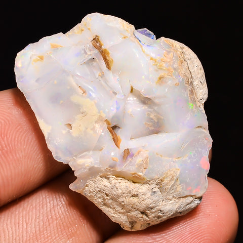 100% Natural Welo Fire Ethiopian Opal Rough Loose Gemstone 32X24X15 MM 42.5 Cts. Sunkarton