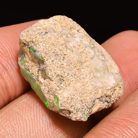 100% Natural Welo Fire Ethiopian Opal Rough Loose Gemstone 20X16X9 MM 11.5 Cts. Sunkarton