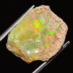 100% Natural Welo Fire Ethiopian Opal Rough Loose Gemstone 20X16X9 MM 11.5 Cts. Sunkarton