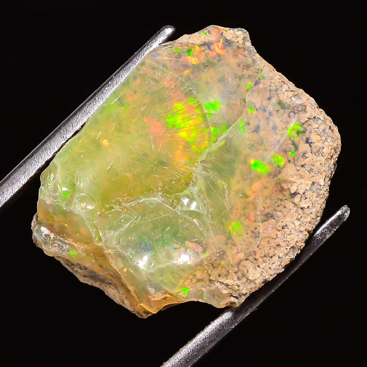 100% Natural Welo Fire Ethiopian Opal Rough Loose Gemstone 20X16X9 MM 11.5 Cts. Sunkarton