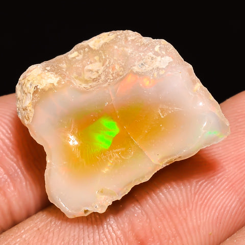 100% Natural Welo Fire Ethiopian Opal Rough Loose Gemstone 22X19X13 MM 17.5 Cts. Sunkarton