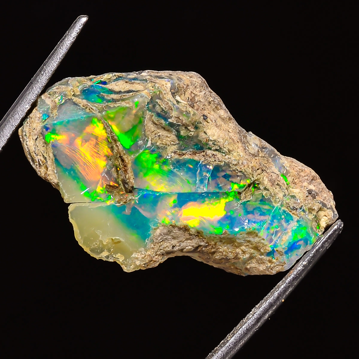 100% Natural Welo Fire Ethiopian Opal Rough Loose Gemstone 27X15X8 MM 15 Cts. Sunkarton