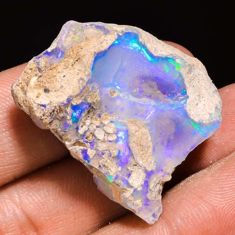 100% Natural Welo Fire Ethiopian Opal Rough Loose Gemstone 27X24X10 MM 42 Cts. Sunkarton