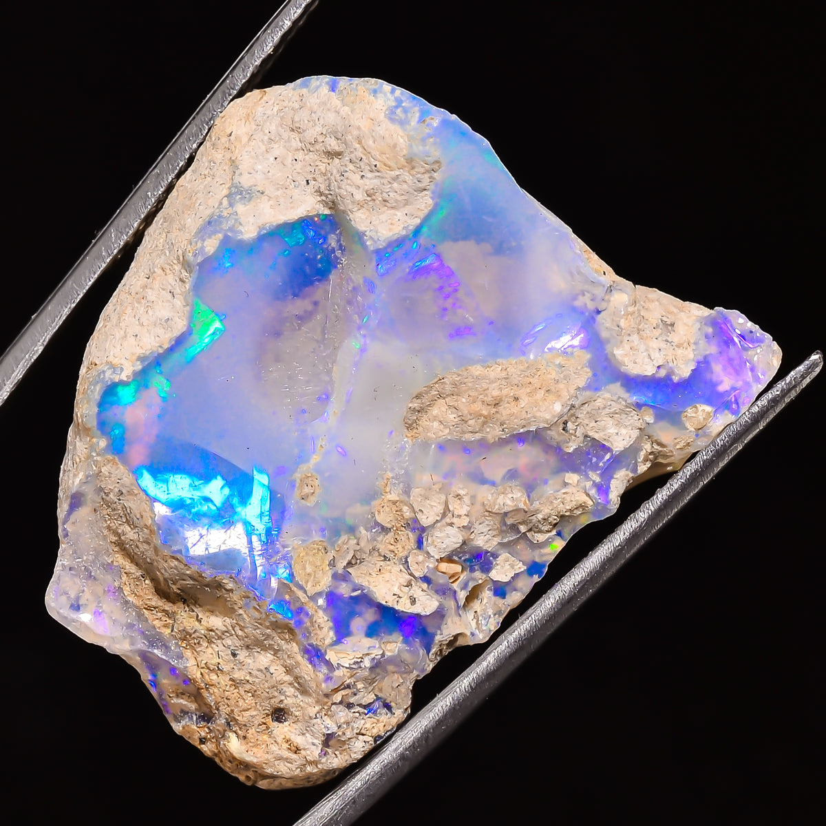 100% Natural Welo Fire Ethiopian Opal Rough Loose Gemstone 27X24X10 MM 42 Cts. Sunkarton