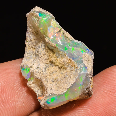 100% Natural Welo Fire Ethiopian Opal Rough Loose Gemstone 21X14X8 MM 14.5 Cts. Sunkarton