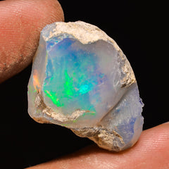 100% Natural Welo Fire Ethiopian Opal Rough Loose Gemstone 27X19X10 MM 21.5 Cts. Sunkarton