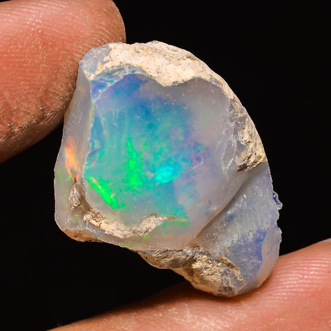 100% Natural Welo Fire Ethiopian Opal Rough Loose Gemstone 27X19X10 MM 21.5 Cts. Sunkarton