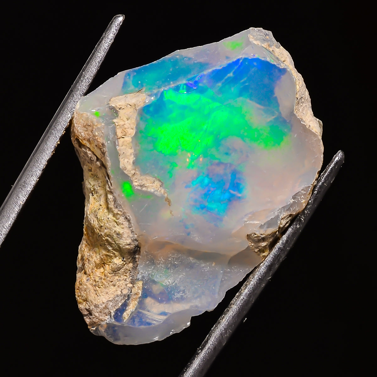 100% Natural Welo Fire Ethiopian Opal Rough Loose Gemstone 27X19X10 MM 21.5 Cts. Sunkarton