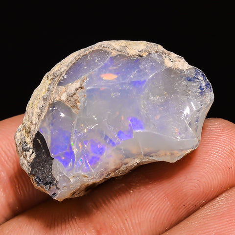 100% Natural Welo Fire Ethiopian Opal Rough Loose Gemstone 29X21X17 MM 39.5 Cts. Sunkarton