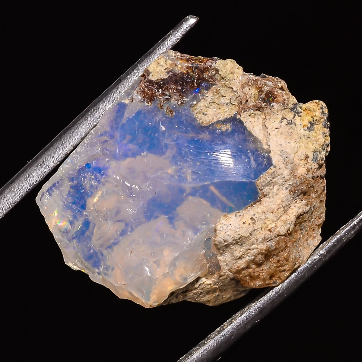 100% Natural Welo Fire Ethiopian Opal Rough Loose Gemstone 21X17X7 MM 11 Cts. Sunkarton