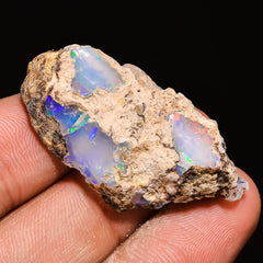 100% Natural Welo Fire Ethiopian Opal Rough Loose Gemstone 37X19X9 MM 31 Cts. Sunkarton