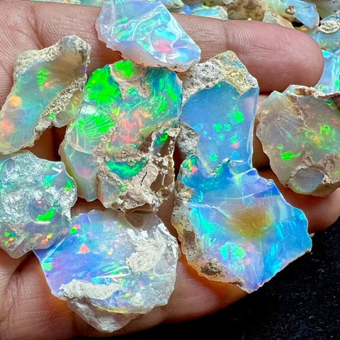 100 Pcs OPAL Raw Crystals -Bulk Raw Opal, Rough Opal Welo Opal, AAA Grade Raw Opal,Rough, Opal Crystal, fire, Raw For Making Size: 5mm 10mm Sunkarton